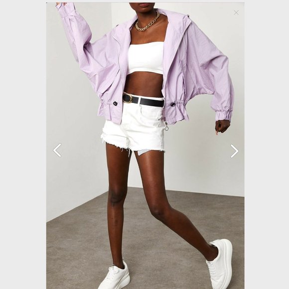 Lilac Pleated Waist Bat Raincoat - Picture 6 of 10